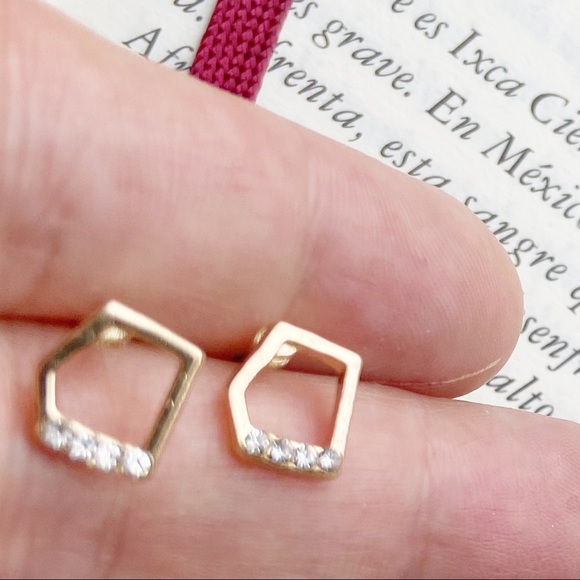 Alquimia Jewelry - DIAMOND PAVE GOLD DAINTY STUDS